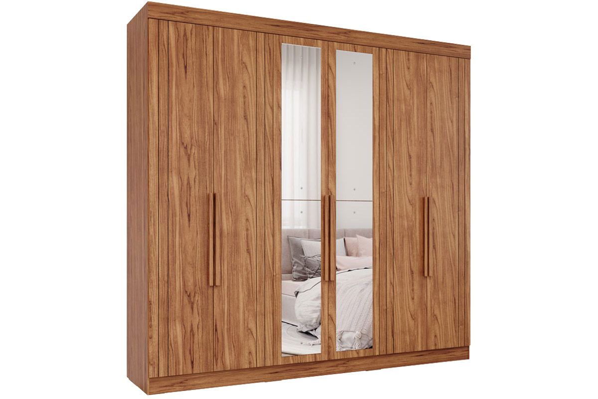 Guarda Roupa Casal 6 Portas (2 c/Espelho) e 6 Gavetas Cecilia PananCinamomo Guarda Roupa Casal 6 Portas (2 c/Espelho) e 6 Gavetas Cecilia PananCinamomo