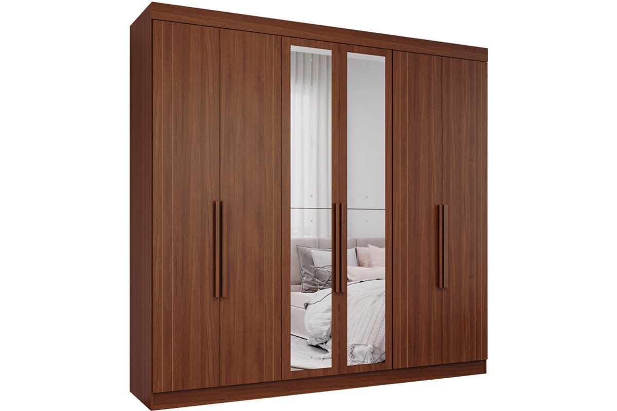 Guarda Roupa Casal 6 Portas (2 c/Espelho) e 6 Gavetas Cecilia PananJequitiba Guarda Roupa Casal 6 Portas (2 c/Espelho) e 6 Gavetas Cecilia PananJequitiba
