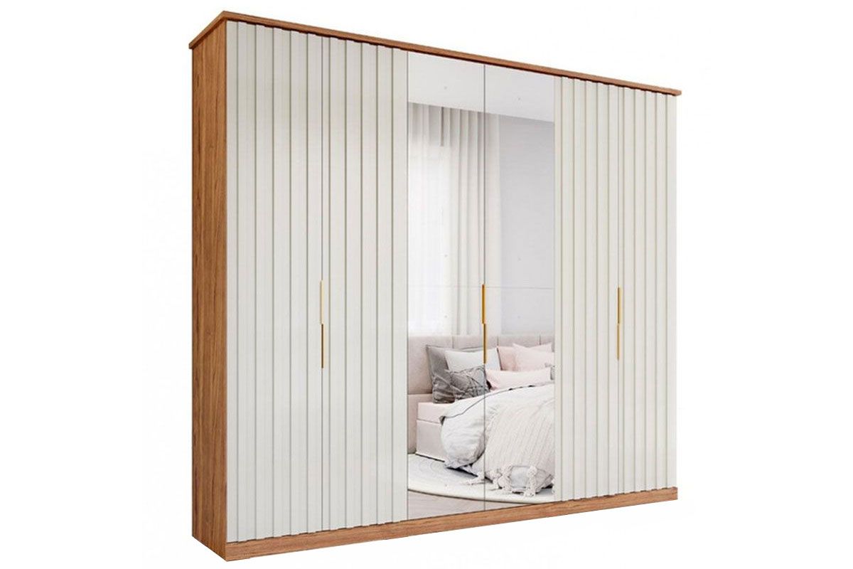 Guarda Roupa Casal 6 Portas ( 2 c/Espelho) e 6 Gavetas La Belle Panan Guarda Roupa Casal 6 Portas ( 2 c/Espelho) e 6 Gavetas La Belle Panan