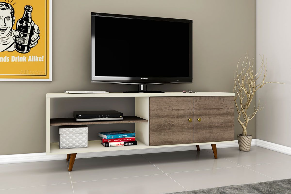 Rack Bancada p/ TV até 60 Pol Retrô c/2 Portas 160cm Movelbento