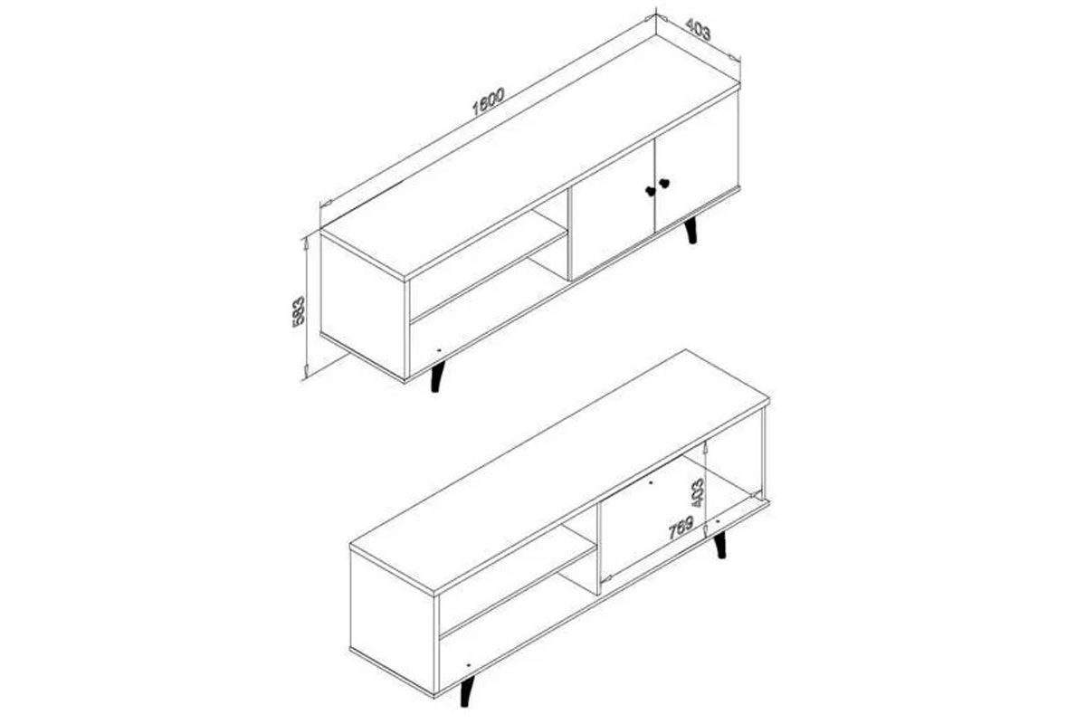Rack Bancada p/ TV até 60 Pol Retrô c/2 Portas 160cm Movelbento