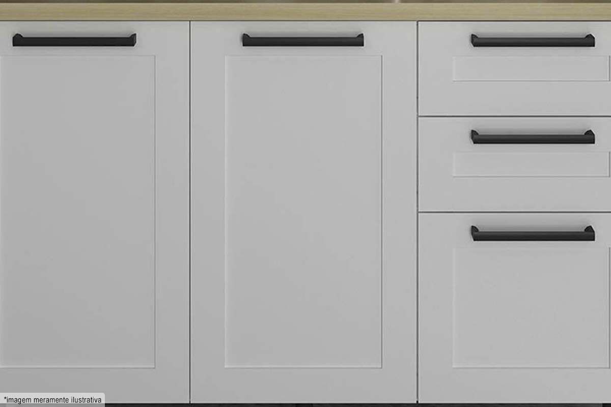 Balcão Cozinha Tecno Mobili CZ-3300 s/ Tampo c/2 Portas e 3 Gavetas 120cm