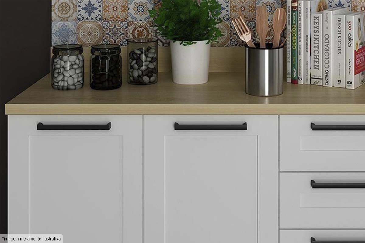 Balcão Cozinha Tecno Mobili CZ-3300 s/ Tampo c/2 Portas e 3 Gavetas 120cm