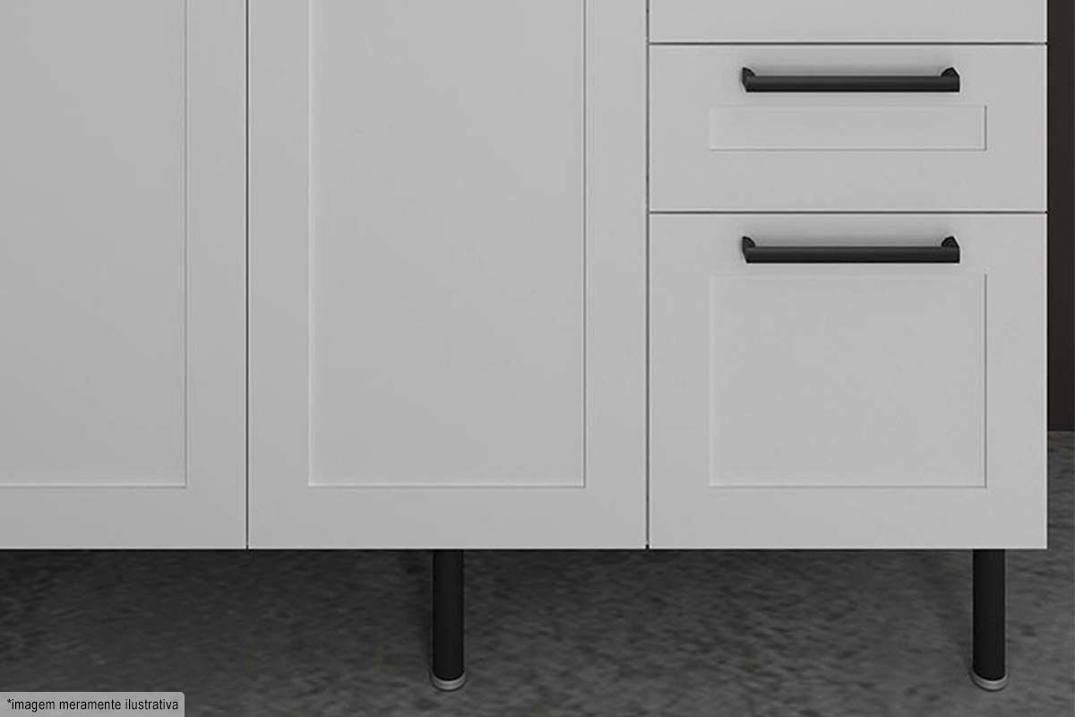 Balcão Cozinha Tecno Mobili CZ-3300 s/ Tampo c/2 Portas e 3 Gavetas 120cm