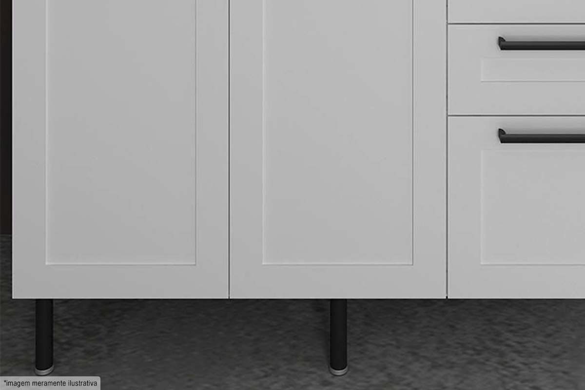 Balcão Cozinha Tecno Mobili CZ-3300 s/ Tampo c/2 Portas e 3 Gavetas 120cm