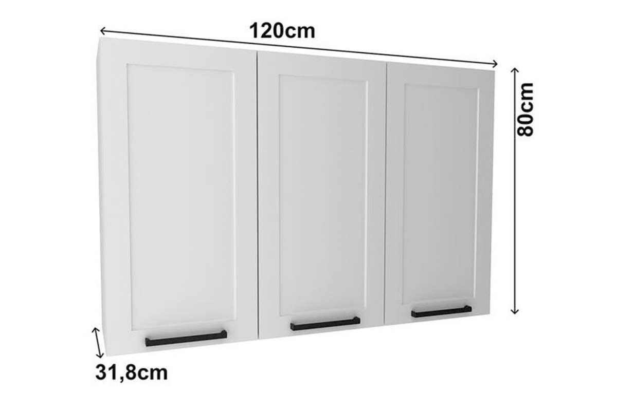 Armário Aéreo Cozinha Tecno Mobili CZ-3310 c/3 Portas 120cm