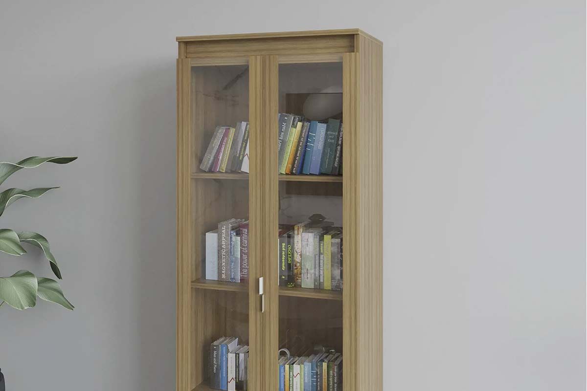 Armário de Escritório ME-4189 c/2 Portas de Vidro e 3 Prateleiras - Tecno Mobili