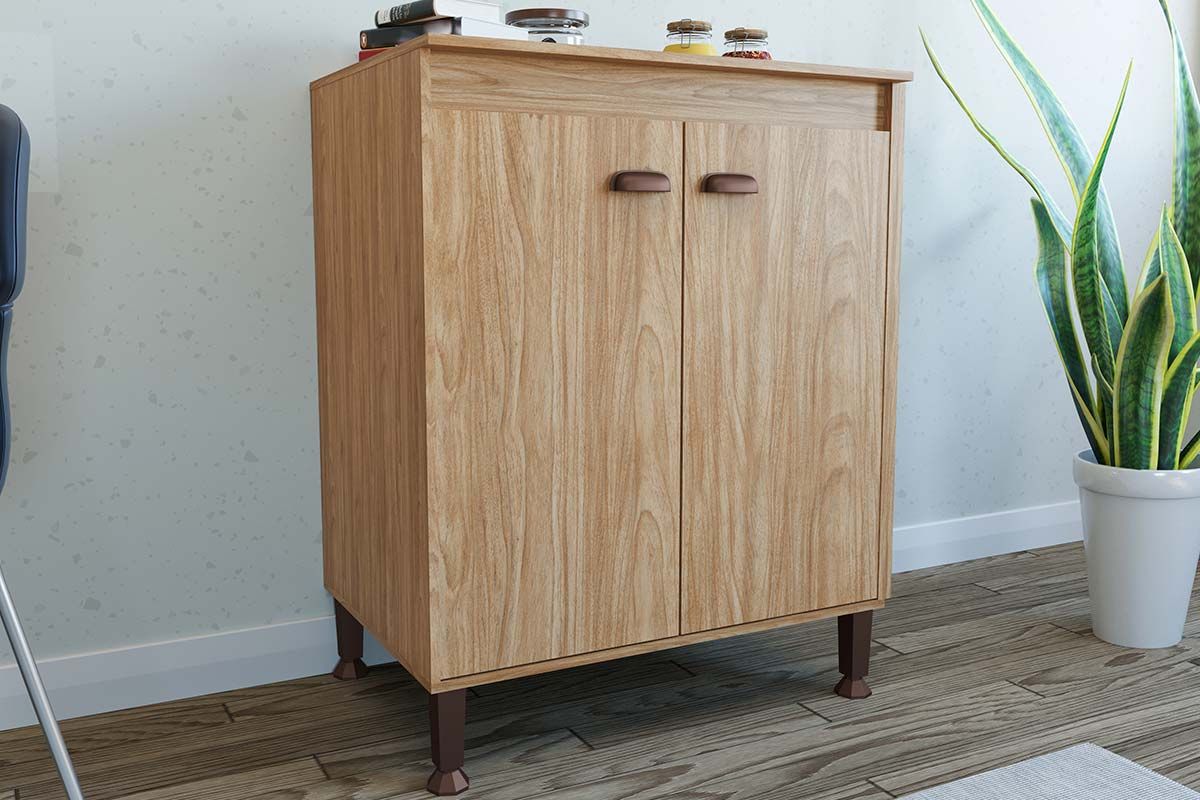 Balcão Cozinha Movelbento c/Tampo Torino c/2 Portas 70cmMel