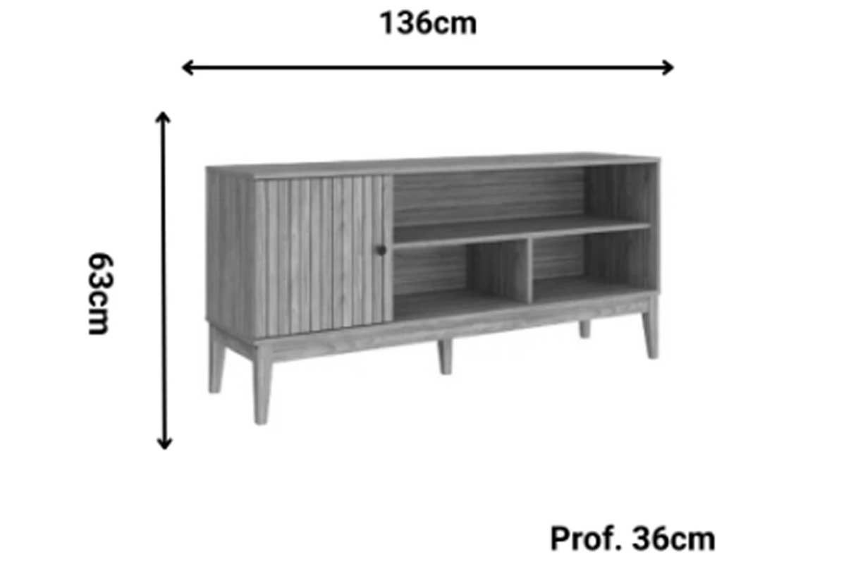 Rack Bancada p/ TV até 55 Pol MB 1056 c/1 Porta 136cm Movelbento Rack Bancada p/ TV até 55 Pol MB 1056 c/1 Porta 136cm Movelbento