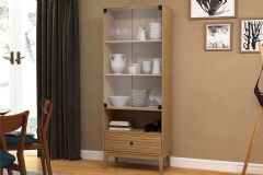 Cristaleira Sala Jantar MB 1057 c/2 Portas de Vidro e 1 Gaveta Movelbento