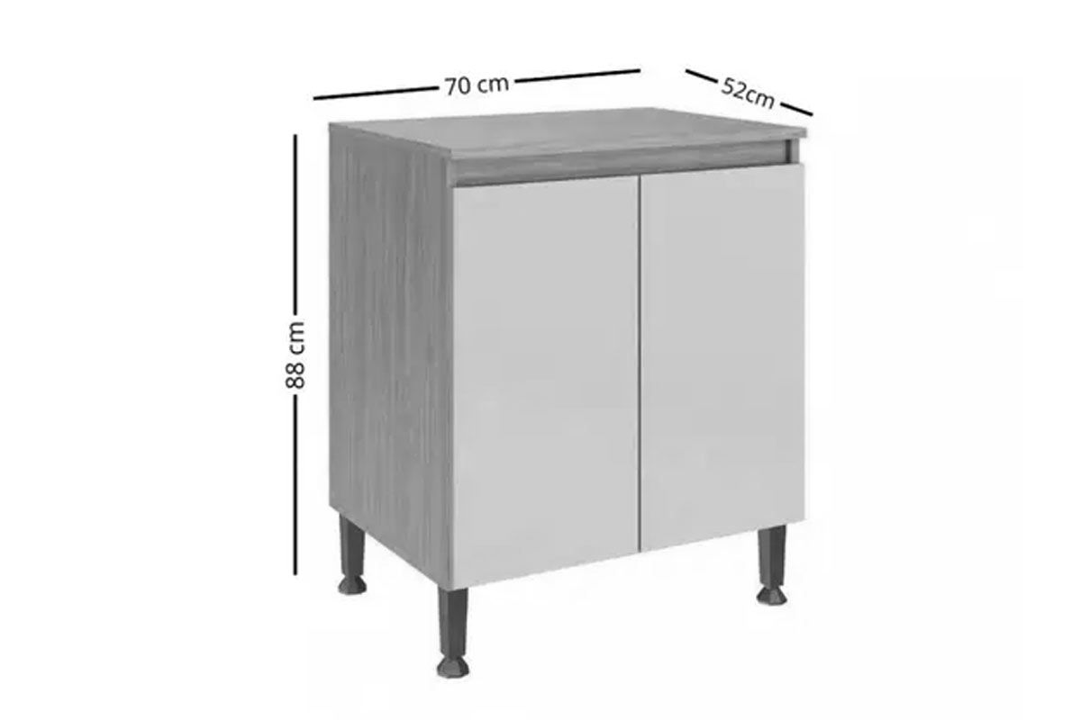 Balcão Cozinha Movelbento Rebeca c/2 Portas 80cm Balcão Cozinha Movelbento Rebeca c/2 Portas 80cm
