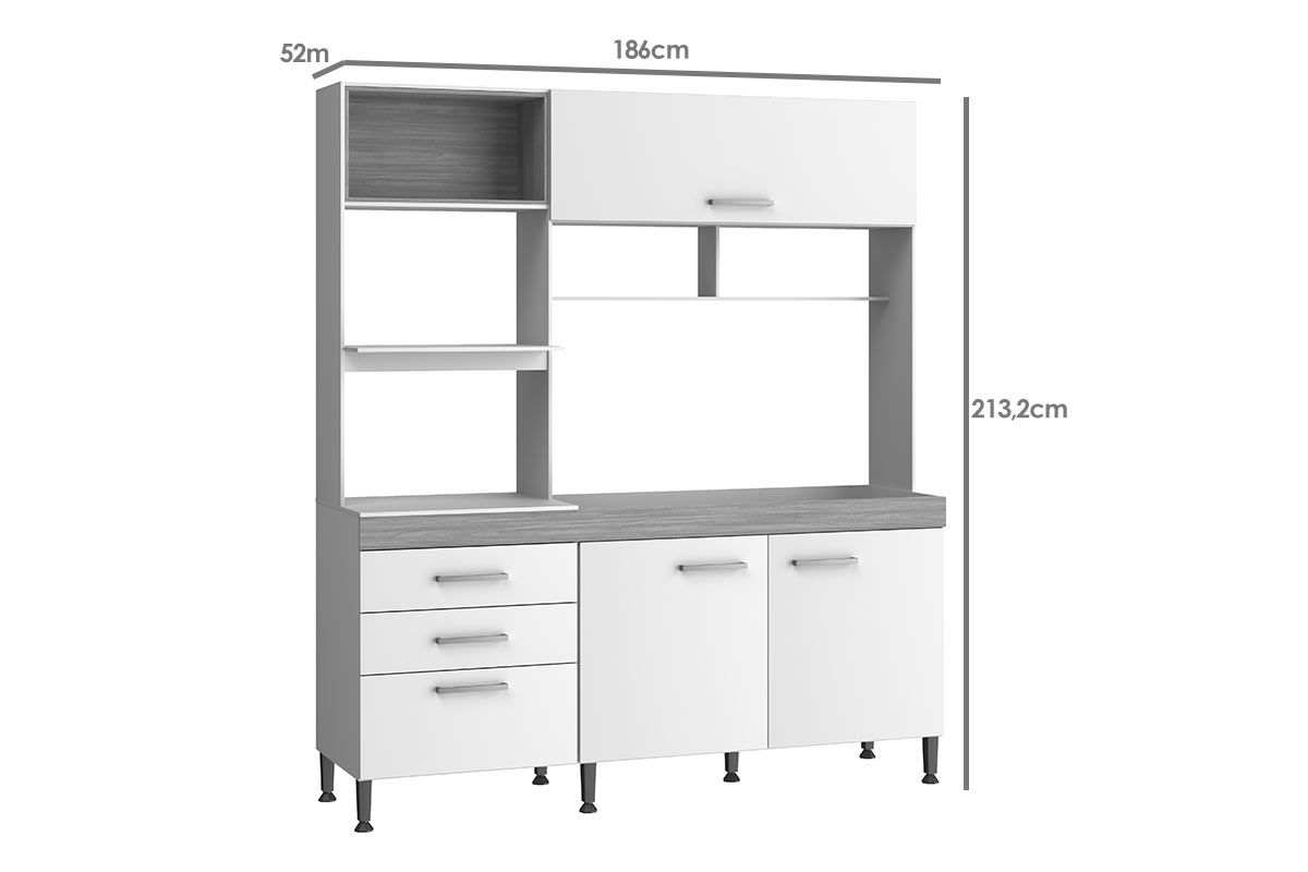 Cozinha Compacta Movelbento Isis c/3 Portas e 3 Gavetas Cozinha Compacta Movelbento Isis c/3 Portas e 3 Gavetas