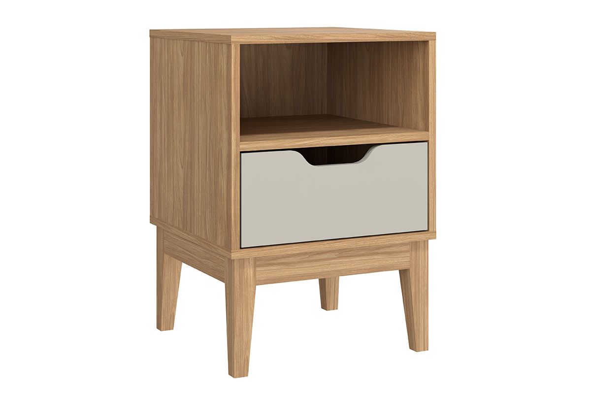 Mesa Cabeceira MB 1095 c/1 Gaveta MovelbentoMel/Off White Mesa Cabeceira MB 1095 c/1 Gaveta MovelbentoMel/Off White