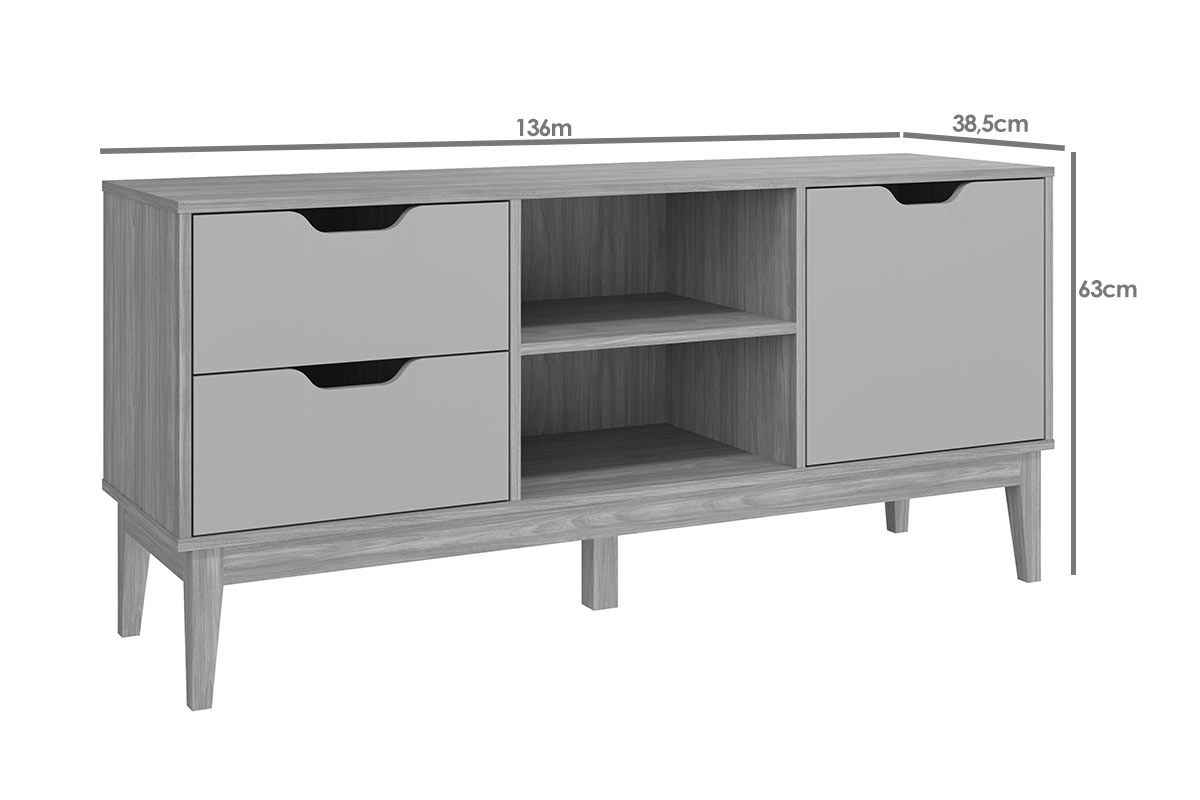 Rack Bancada p/ TV até 55 Pol MB 1096 c/2 Gavetas 136cm Movelbento