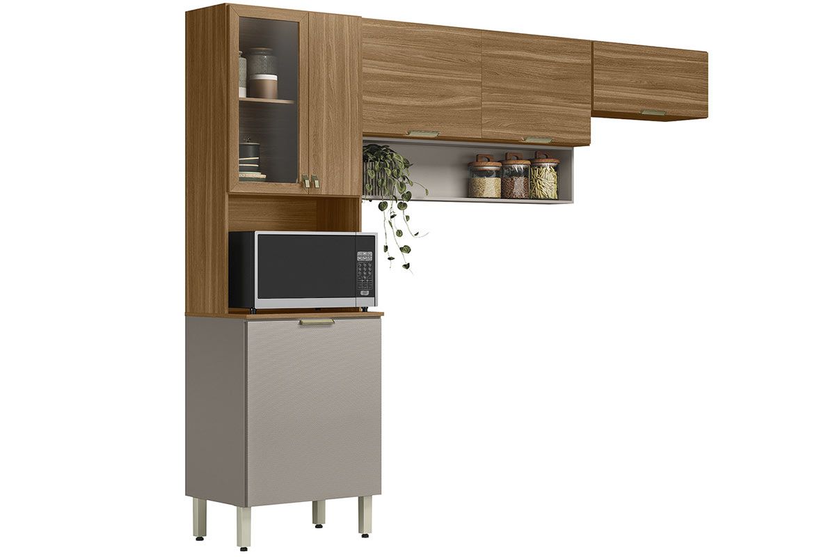 Cozinha Compacta Demóbile Alba c/6 Portas e Nicho 250cm Cozinha Compacta Demóbile Alba c/6 Portas e Nicho 250cm