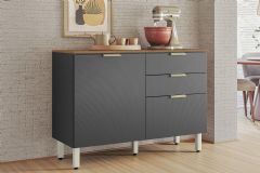 Balcão Cozinha Demóbile Alba c/2 Portas 2Gavs 120cm - Amendola/Grafito Prime TX