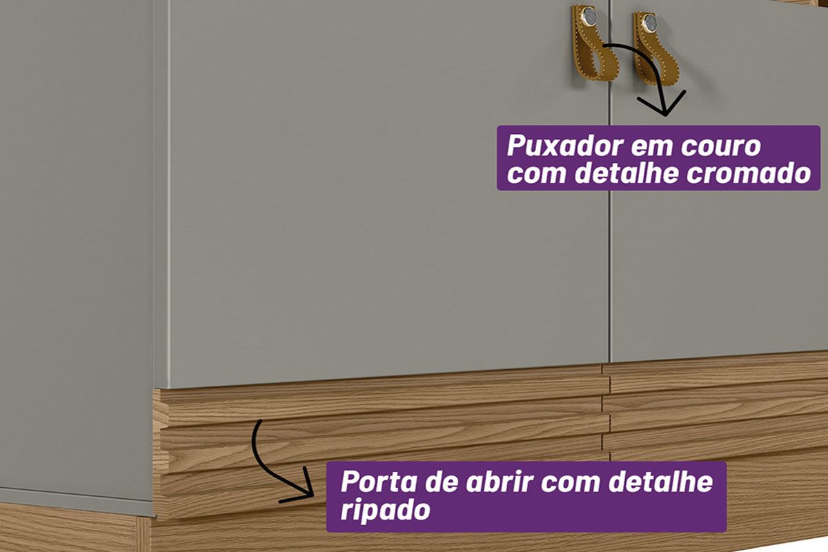 Home p/ TV até 50 Pol Alagoas c/2Portas 4Prateleiras e Pés 160x187cm Linea Brasil