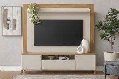 Home p/ TV até 70 Pol Munique c/3 Portas 1 Prateleira e Leds 200x190cm Linea Brasil