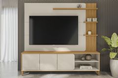 Home p/ TV até 70 Pol Napoli c/3 Portas 4 Prateleira c/Pés 193x200cm Linea Brasil