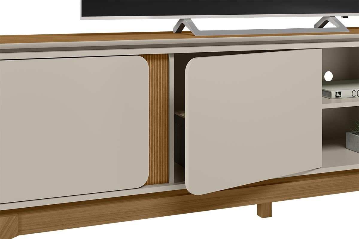 Rack Bancada p/ TV até 70 Pol Istambul 2 Ptas 1 Prat 200x62cm Linea Brasil Rack Bancada p/ TV até 70 Pol Istambul 2 Ptas 1 Prat 200x62cm Linea Brasil