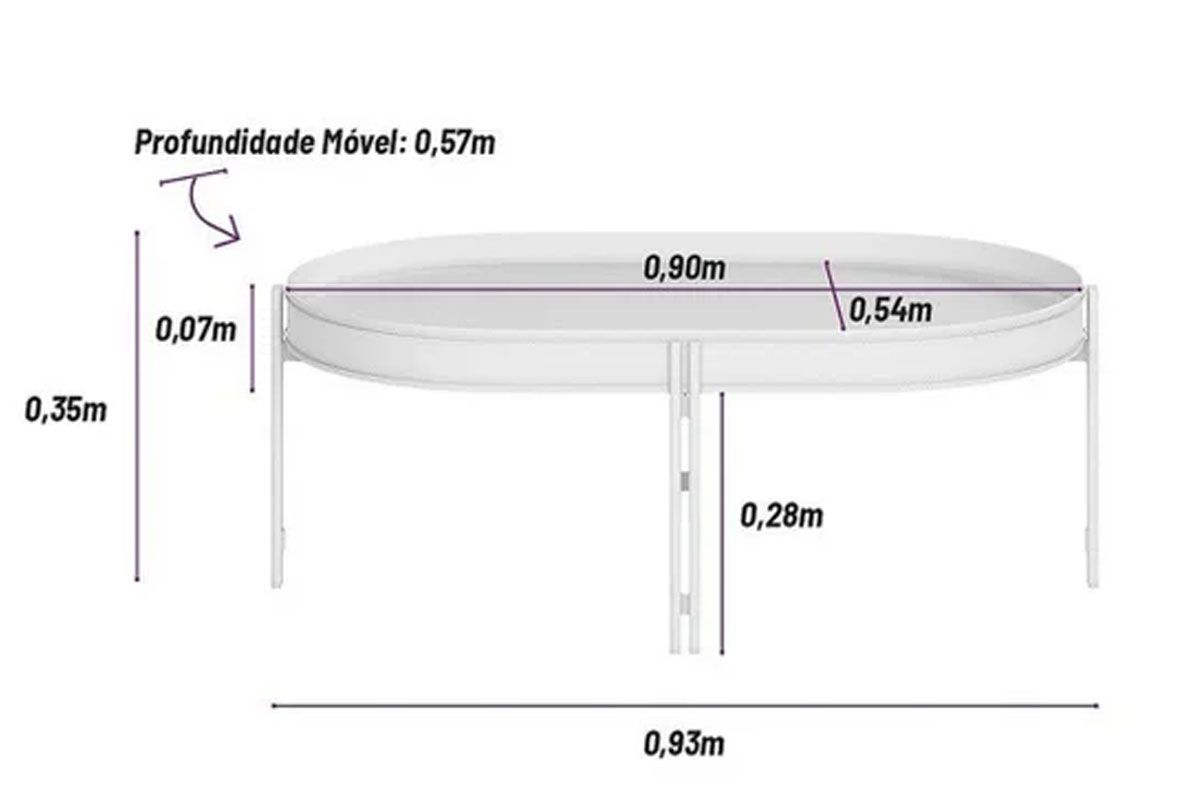 Mesa Centro Sala Monaco Organico Pés Metalico 93x57cm Linea Brasil Mesa Centro Sala Monaco Organico Pés Metalico 93x57cm Linea Brasil