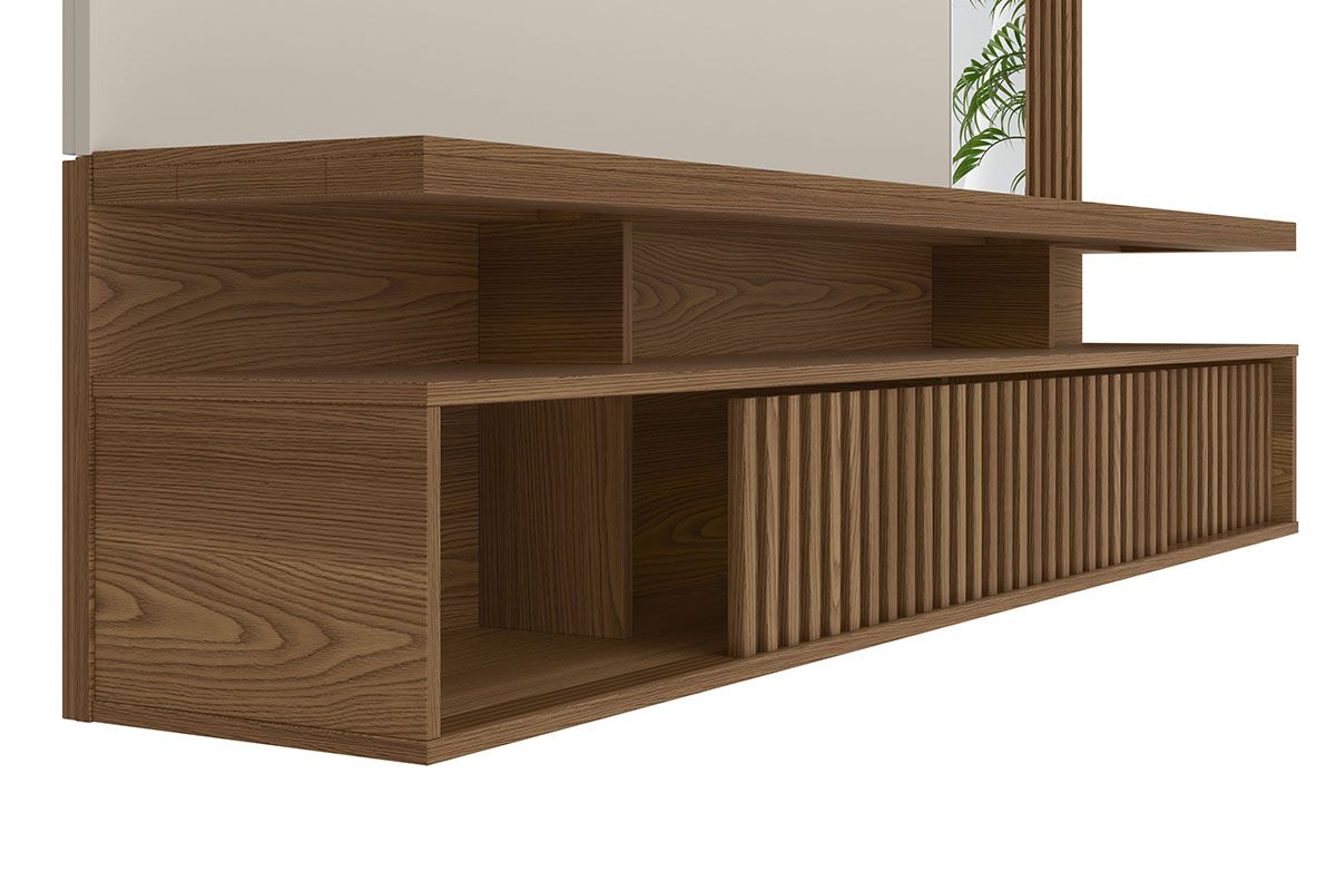 Painel Home p/ TV até 60 Pol Maragogi Ripado 2 Ptas Correr 2 Prat 182X154cm Linea Brasil Painel Home p/ TV até 60 Pol Maragogi Ripado 2 Ptas Correr 2 Prat 182X154cm Linea Brasil