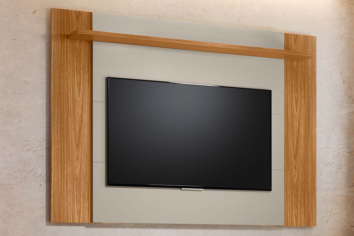 Painel Home p/ TV até 55 Pol Tulum Extensivel 1.6 x 1.8 c/1 Prat 180X124cm Linea BrasilNature/Off White