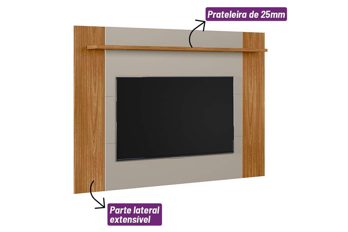 Painel Home p/ TV até 55 Pol Tulum Extensivel 1.6 x 1.8 c/1 Prat 180X124cm Linea Brasil