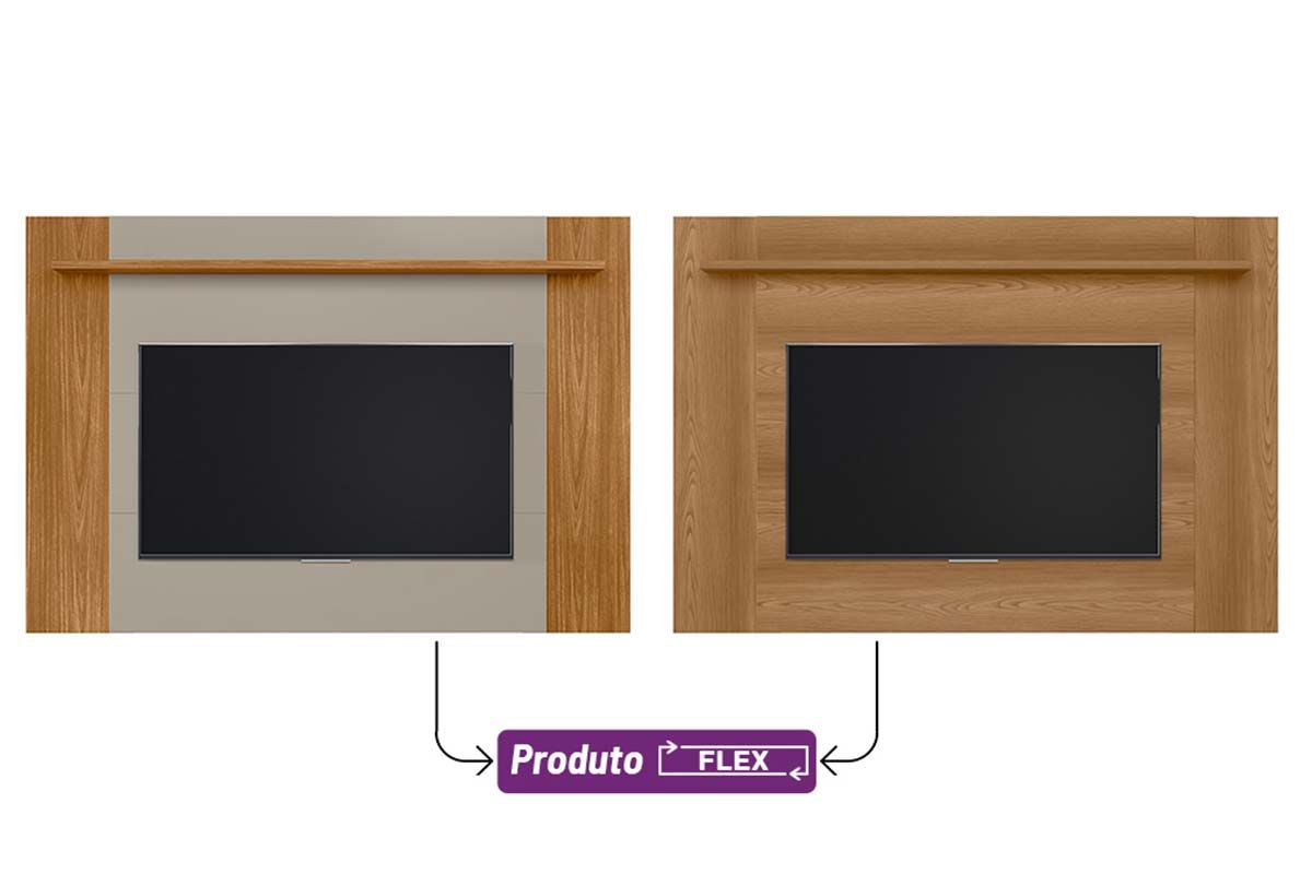 Painel Home p/ TV até 55 Pol Tulum Extensivel 1.6 x 1.8 c/1 Prat 180X124cm Linea Brasil