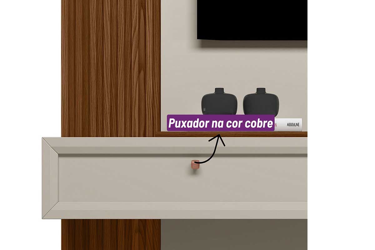 Painel Home p/ TV até 55 Pol Alvorada 1 Pta 1 Prat 133X132cm Linea Brasil Painel Home p/ TV até 55 Pol Alvorada 1 Pta 1 Prat 133X132cm Linea Brasil