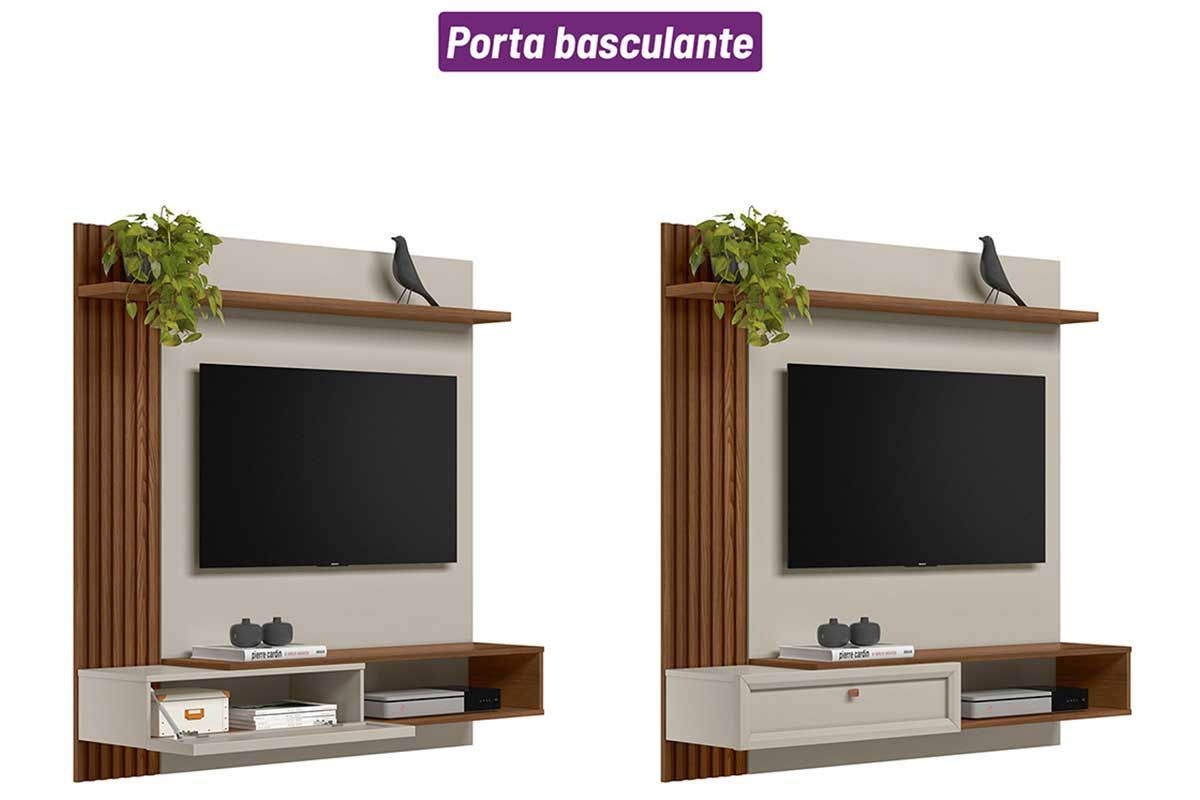 Painel Home p/ TV até 55 Pol Alvorada 1 Pta 1 Prat 133X132cm Linea Brasil Painel Home p/ TV até 55 Pol Alvorada 1 Pta 1 Prat 133X132cm Linea Brasil