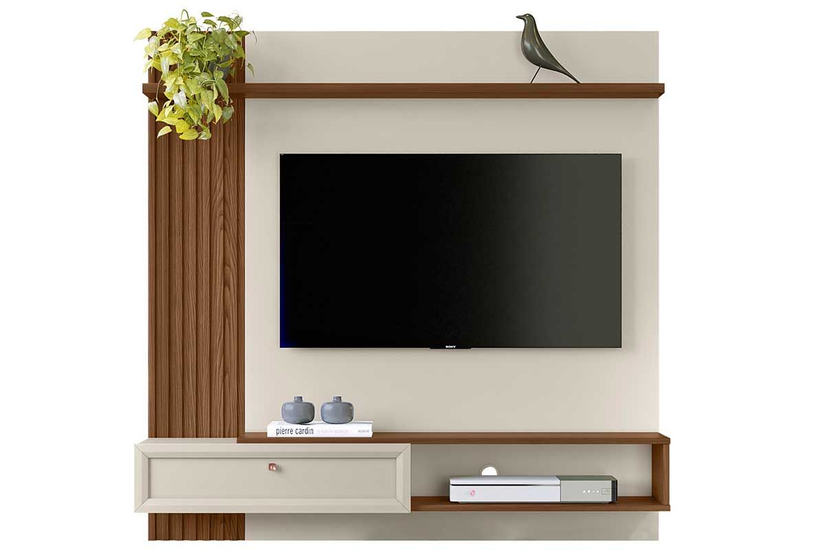 Painel Home p/ TV até 55 Pol Alvorada 1 Pta 1 Prat 133X132cm Linea Brasil Painel Home p/ TV até 55 Pol Alvorada 1 Pta 1 Prat 133X132cm Linea Brasil