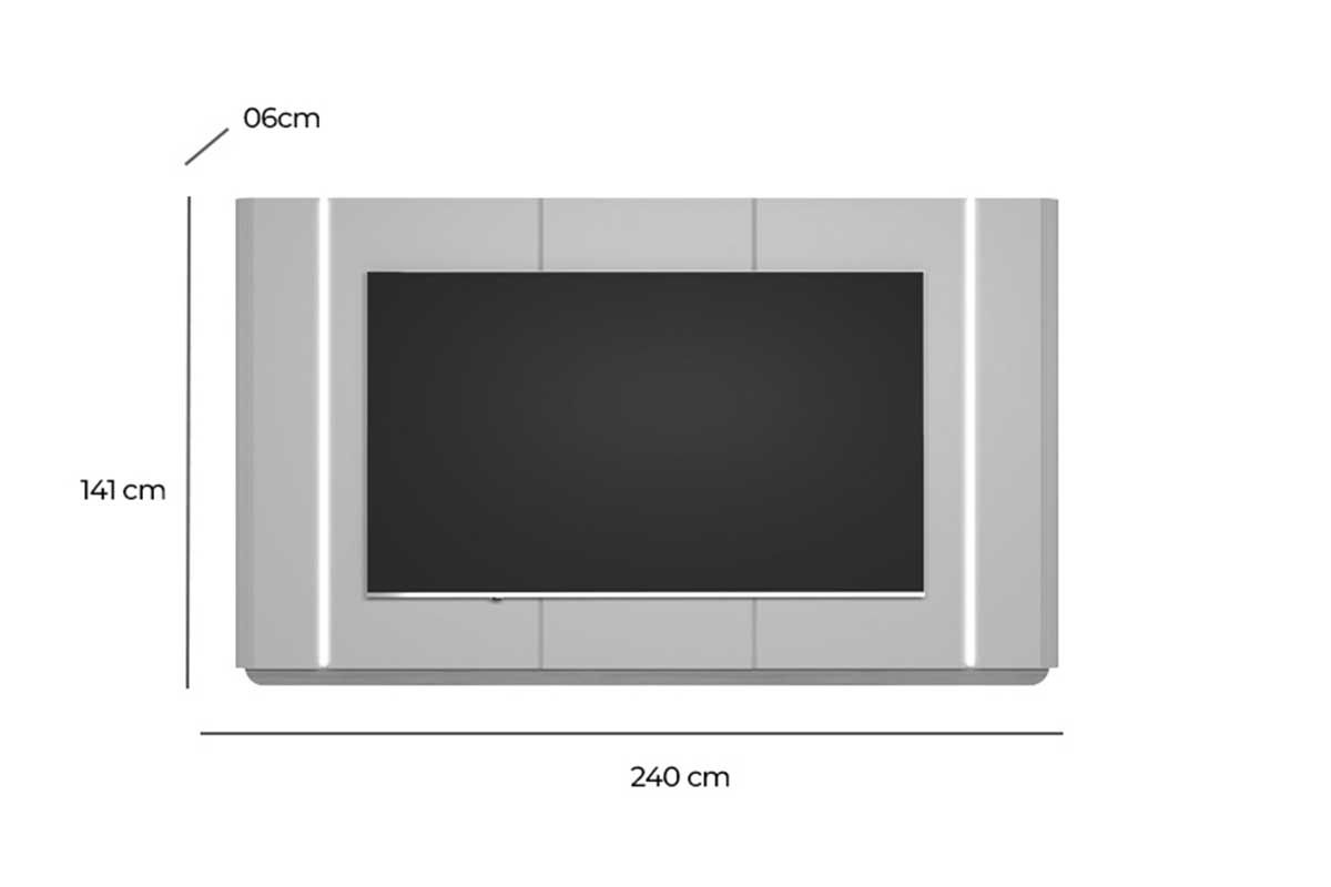 Painel Home p/ TV até 75 Pol Santorini Curvo Canelado c/Leads 200X173cm Linea Brasil Painel Home p/ TV até 75 Pol Santorini Curvo Canelado c/Leads 200X173cm Linea Brasil