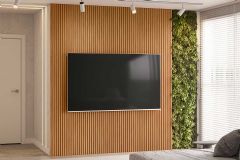 Painel Home p/ TV até 85 Pol Modular 2.2 Ripado 219x250cm Linea Brasil