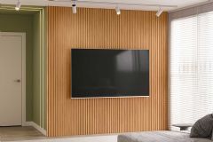 Painel Home p/ TV até 90 Pol Modular 2.6 Ripado 258x250cm Linea Brasil