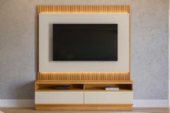 Home p/ TV até 70 Pol São Paulo Ripado c/2 Gavetas e Leds 180x198cm Linea Brasil