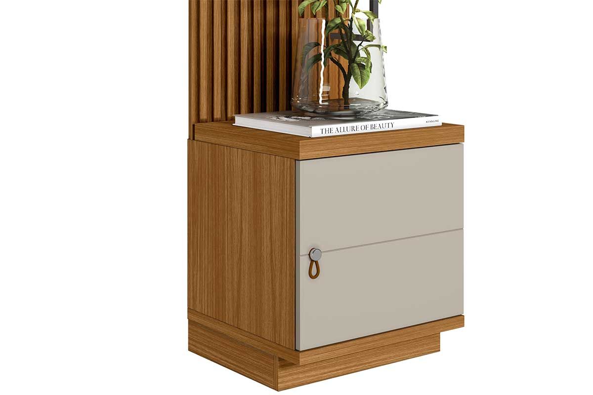 Rack Bancada p/ TV Ouro Preto Ripado 1 Pta 3 Prat 44x198cm Linea Brasil