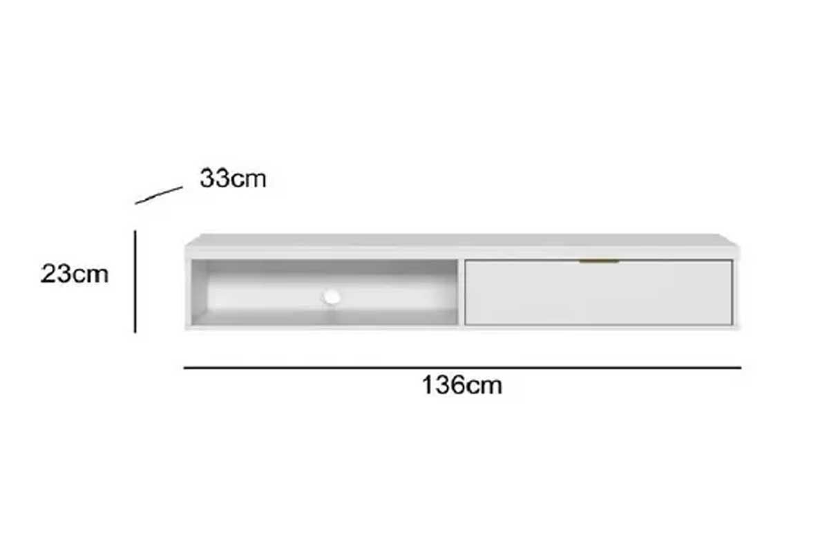 Rack Bancada p/ TV Modular 1.4 c/1 Gaveta Painel / Parede 136x033 Linea Brasil