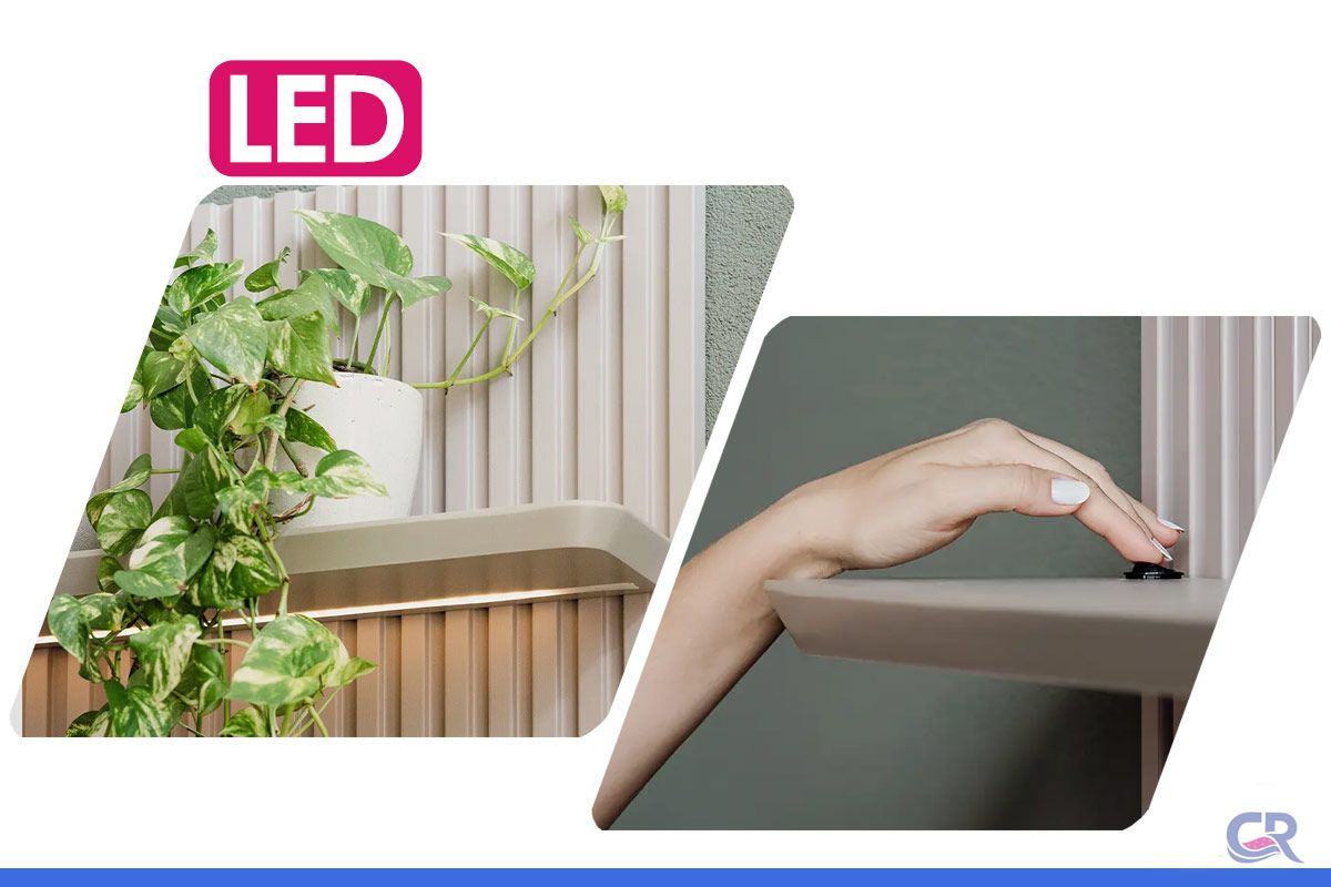 Prateleira Decorativa Flutuante Led 220x18 Linea Brasil
