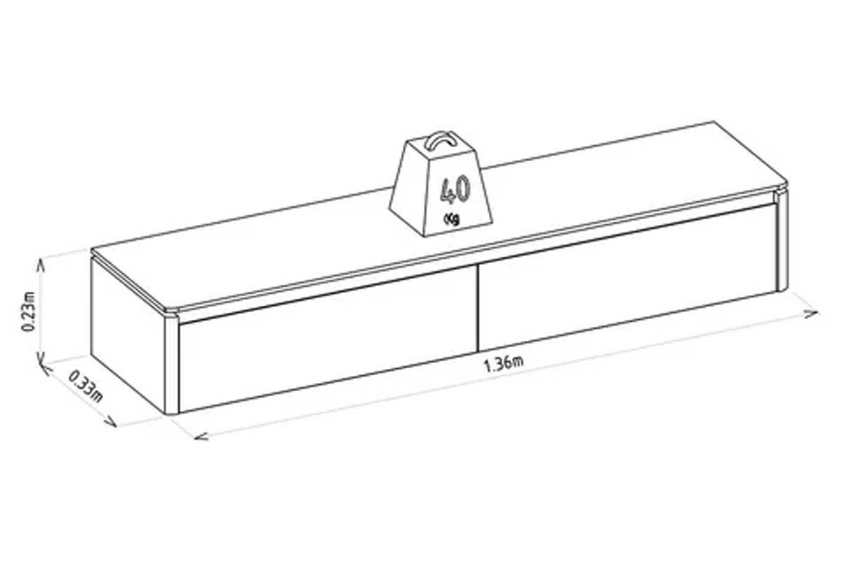 Rack Bancada p/ TV Modular 1.4 c/1 Gaveta Painel / Parede 136x033 Linea Brasil Rack Bancada p/ TV Modular 1.4 c/1 Gaveta Painel / Parede 136x033 Linea Brasil
