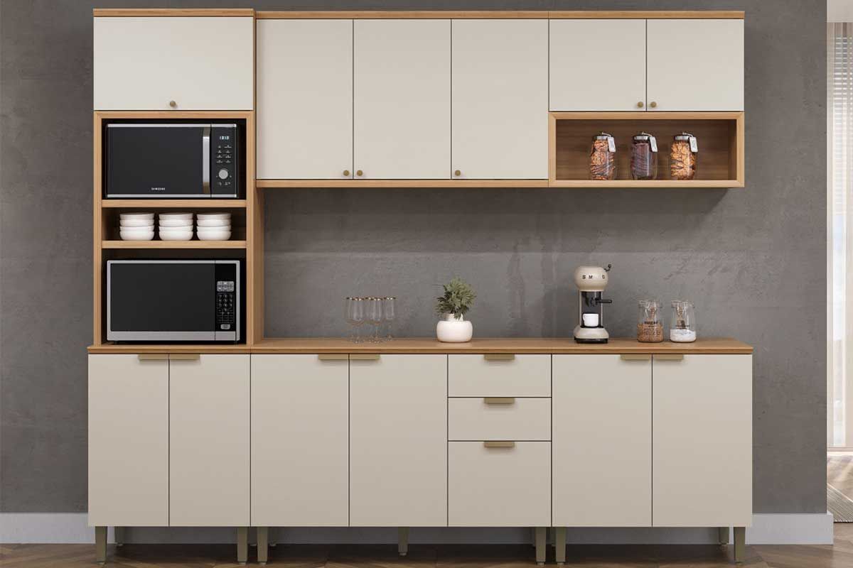 Balcão Cozinha Linea Brasil Selene c/Tampo c/2 pta e 3 Gav 120cm