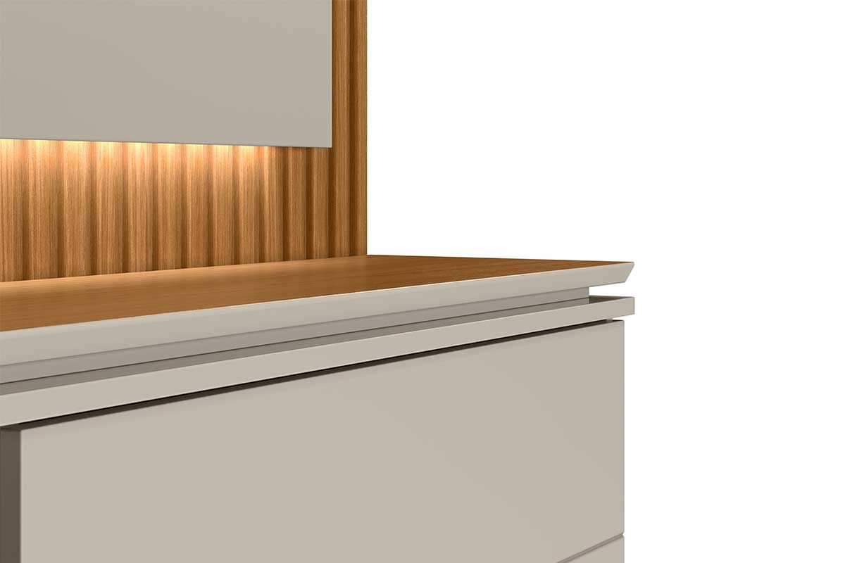 Home p/ TV até 75 Pol Guararapes Ripado c/2 Portas 2 Prateleiras e Leds 215x191cm Linea Brasil