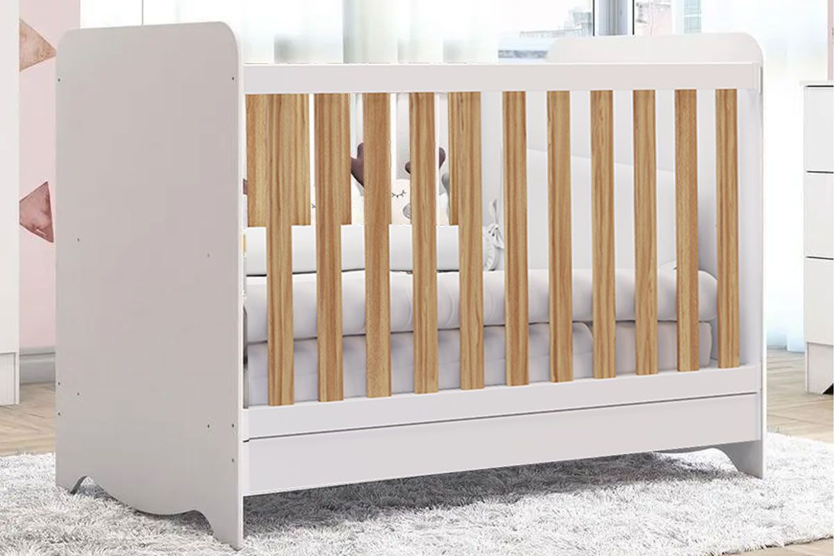 Berço Infantil Ben 3 em 1 PerobaBranco/Amendoa Berço Infantil Ben 3 em 1 PerobaBranco/Amendoa