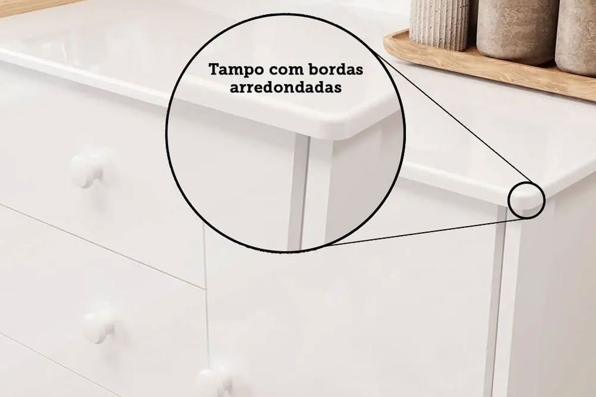 Cômoda Infantil Elô c/1 Porta e 4 Gavetas - Peroba Cômoda Infantil Elô c/1 Porta e 4 Gavetas - Peroba
