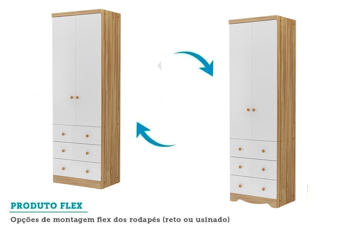 Guarda Roupa Infantil c/2 Portas e 3 Gavetas Júnior Peroba Guarda Roupa Infantil c/2 Portas e 3 Gavetas Júnior Peroba