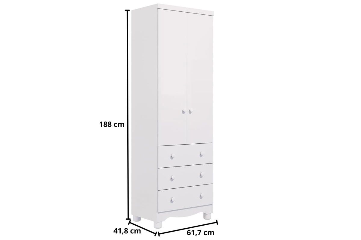 Guarda Roupa Infantil c/2 Portas e 3 Gavetas Júnior Peroba Guarda Roupa Infantil c/2 Portas e 3 Gavetas Júnior Peroba
