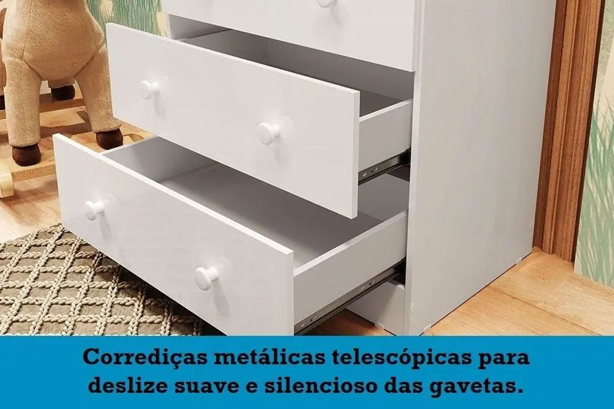 Cômoda Infantil Smim c/1 Nicho e 3 Gavetas - Peroba Cômoda Infantil Smim c/1 Nicho e 3 Gavetas - Peroba