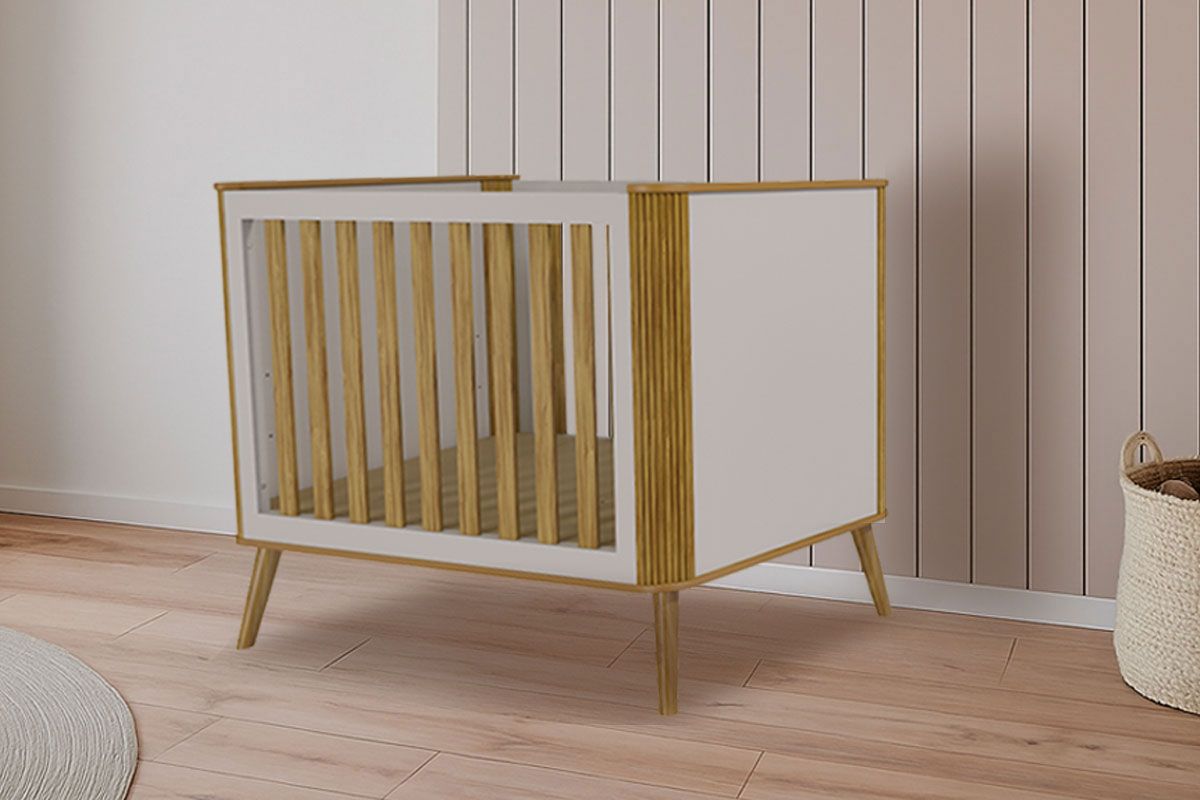 Berço Infantil Théo 3 em 1 PerobaOff White/Amendoa Berço Infantil Théo 3 em 1 PerobaOff White/Amendoa