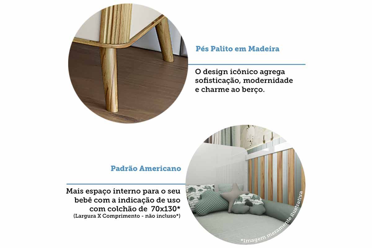 Berço Infantil Théo 3 em 1 Peroba Berço Infantil Théo 3 em 1 Peroba