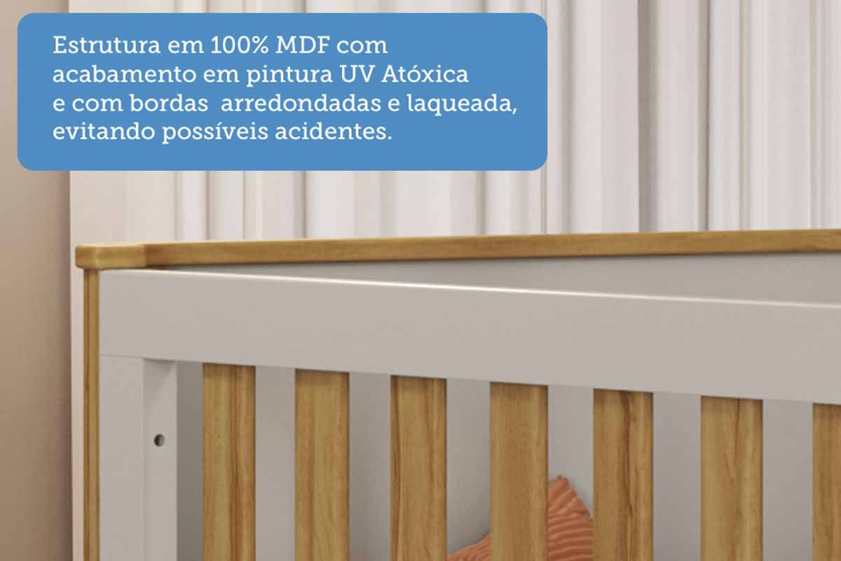 Berço Infantil Théo 3 em 1 Peroba Berço Infantil Théo 3 em 1 Peroba